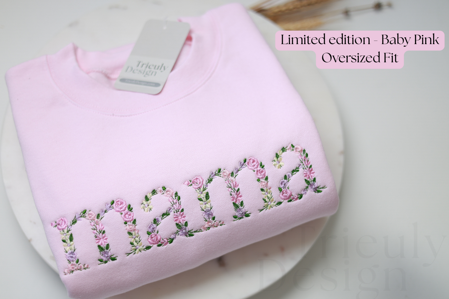 Floral Mama Embroidered Sweatshirt and Hoodie