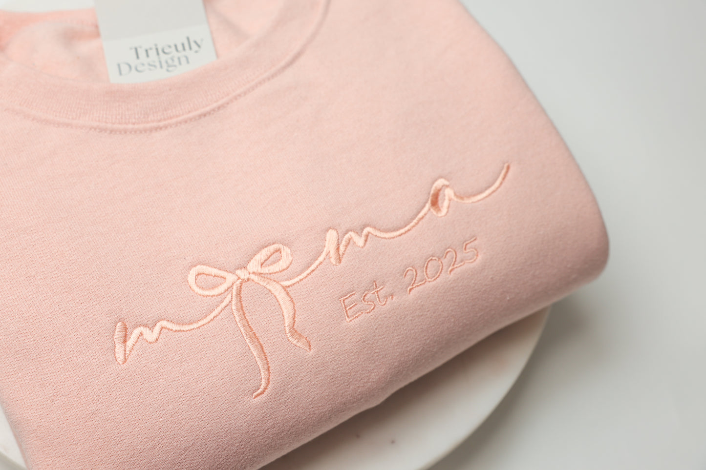 Mama Bow Embroidered Sweatshirt and Hoodie - Customizable