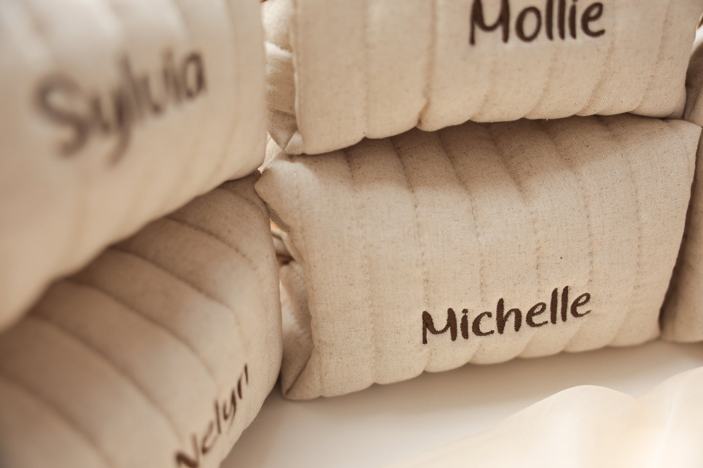 Personalized Embroidered Quilted Carry-all Bag - Handmade - Bridesmaid Gift