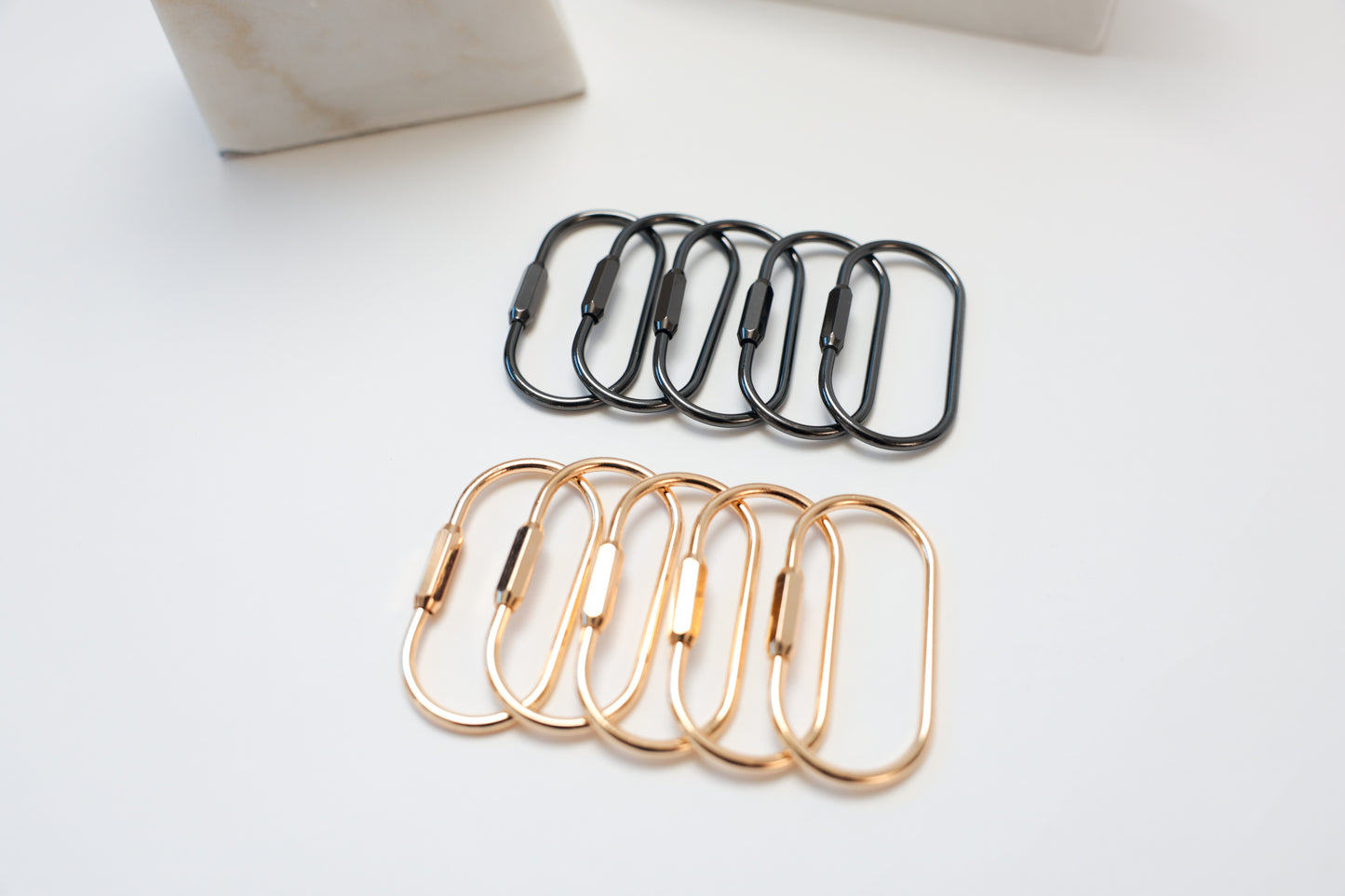 Bundle of 10 Carabiners for Bag Tag Key Fob Accessories Making