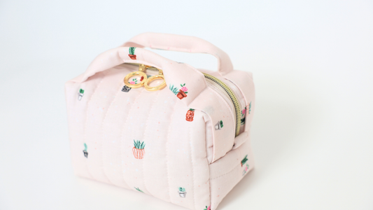 Signature Collection | Handmade Top Handle Carry All Bags - Pink Garden