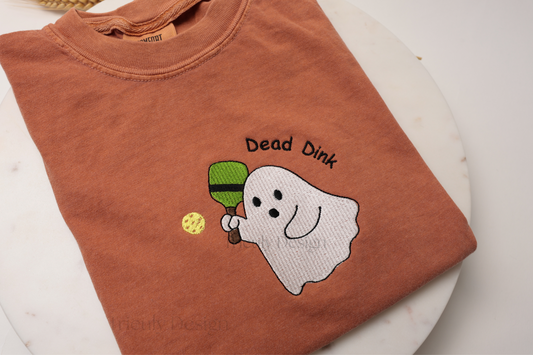 Pickleball Dead Dink Comfort Colors Embroidered Tee - Unisex
