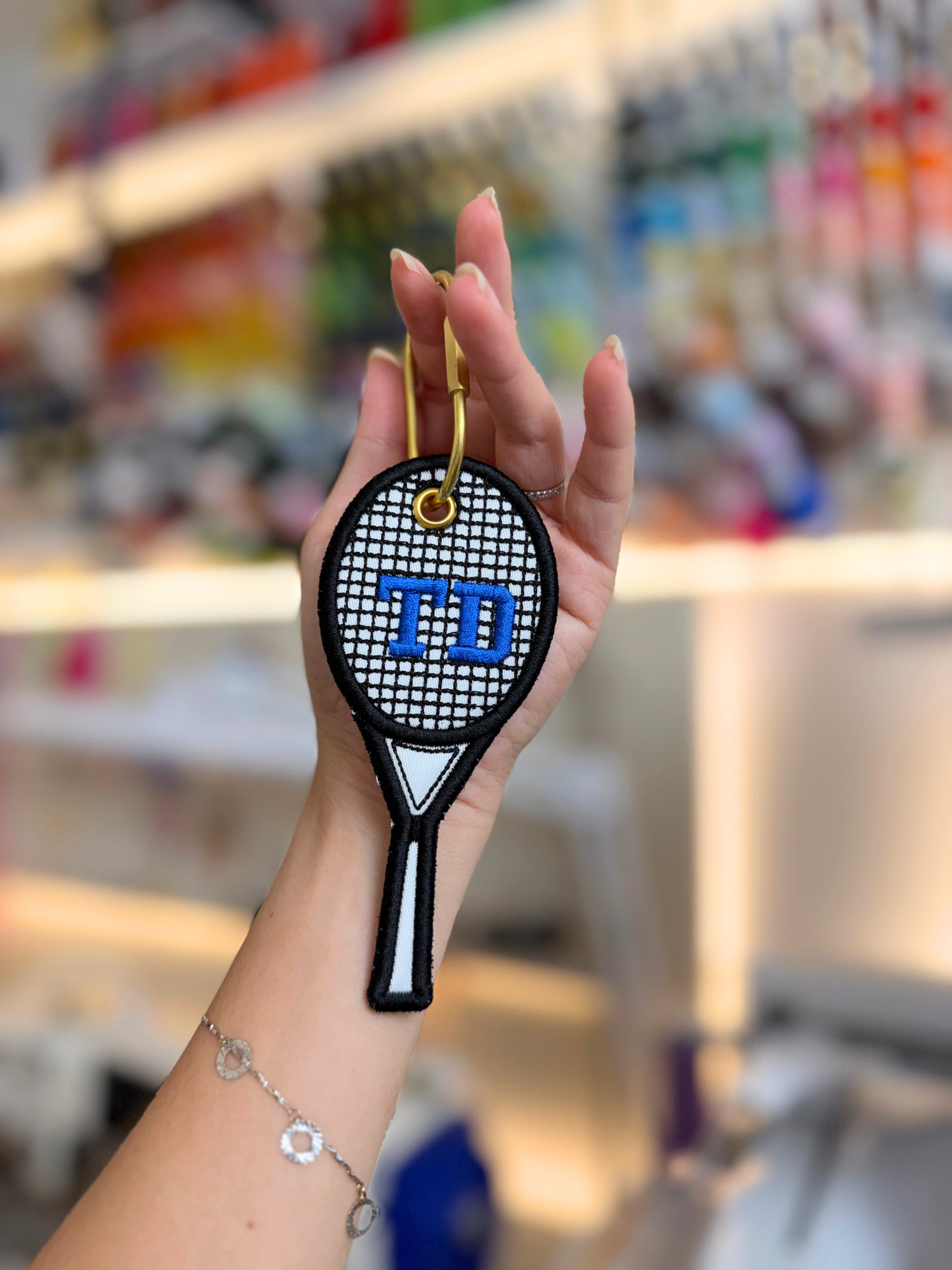 Instant Download | Tennis Racket ITH Bag Tag Embroidery File