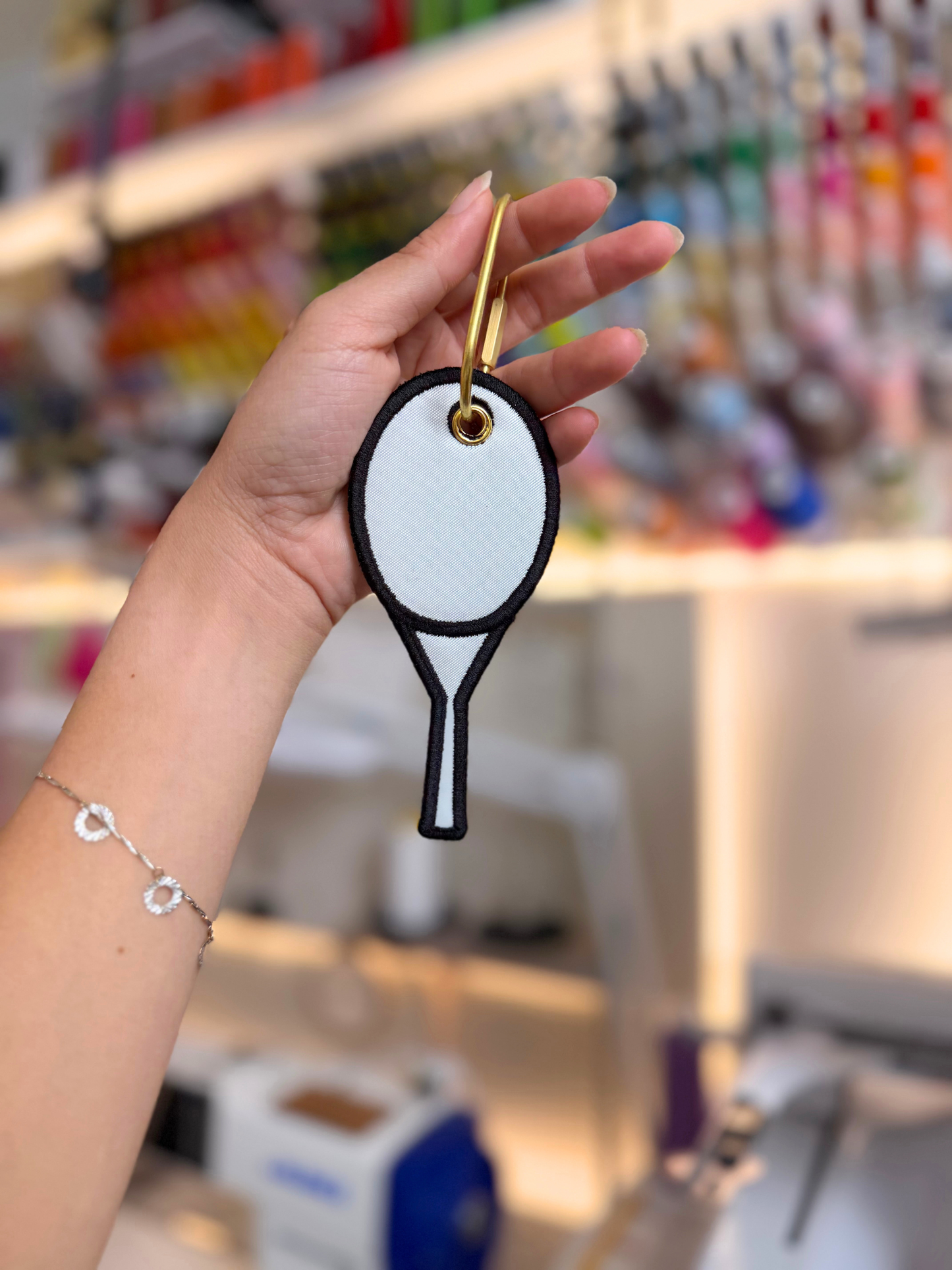 Instant Download | Tennis Racket ITH Bag Tag Embroidery File