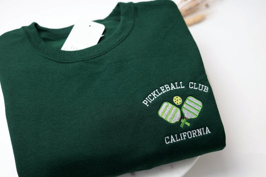 Pickleball Embroidered Sweatshirt and Hoodie - Customizable