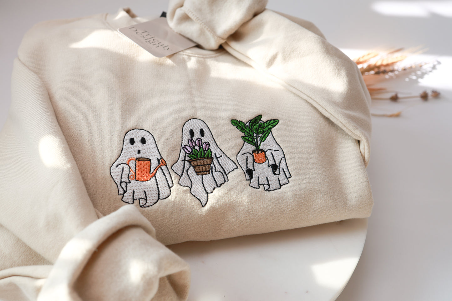 Halloween Ghost Plant Club Embroidered Sweatshirt and Hoodie | Unisex