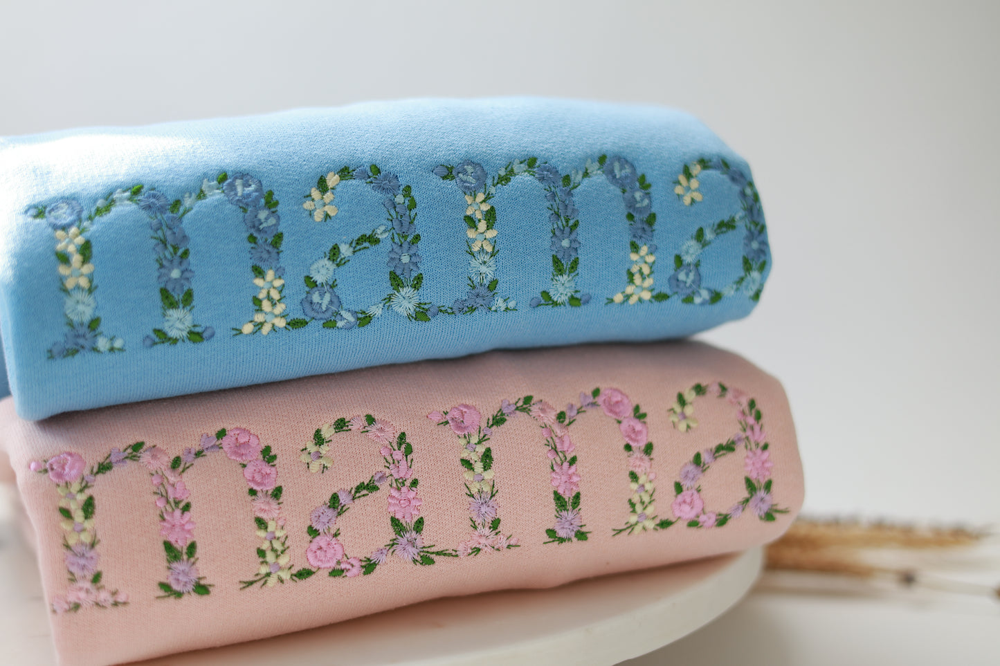 Floral Mama Embroidered Sweatshirt and Hoodie