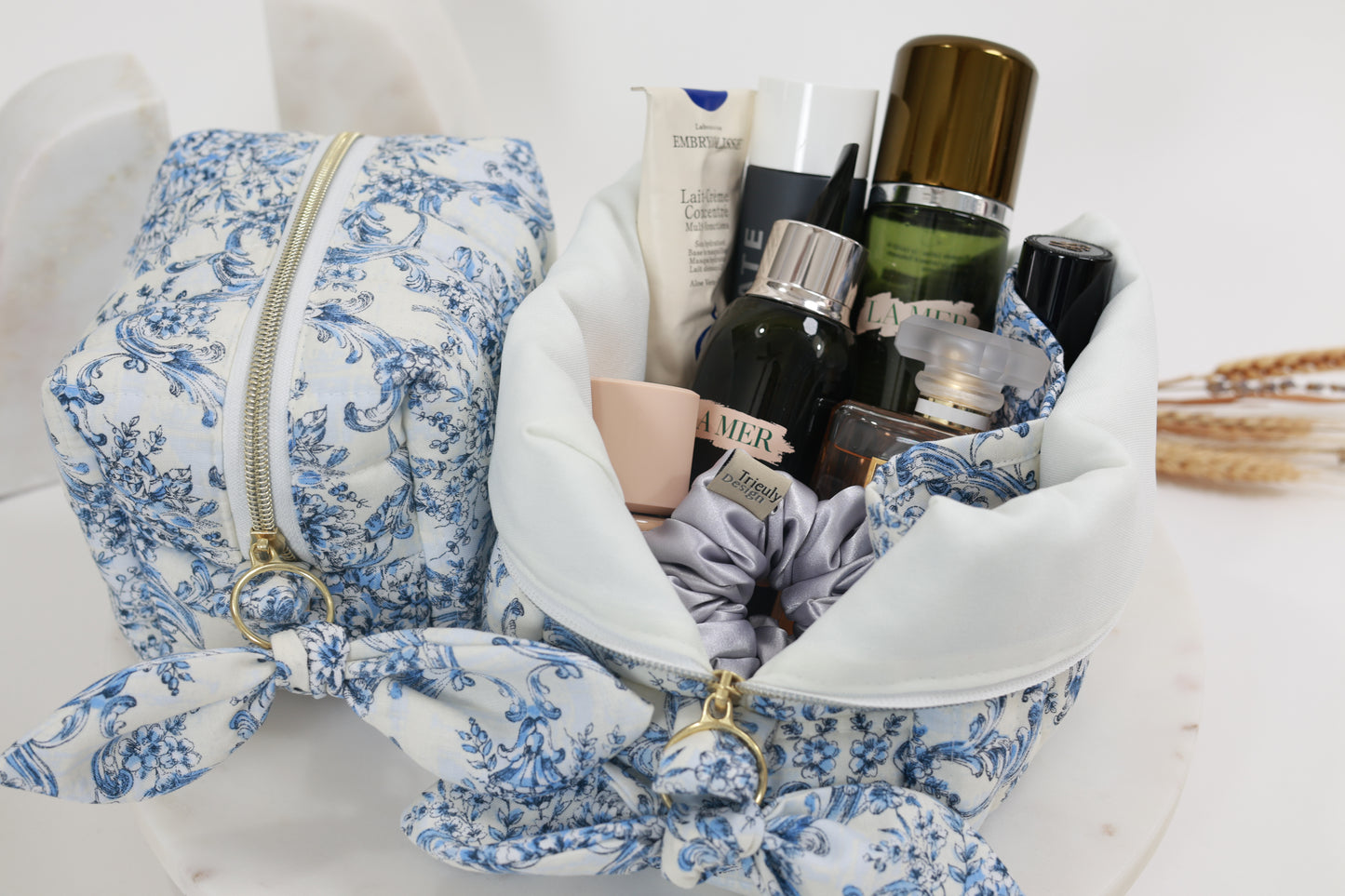 Blue Crown Floral | Handmade Carry All Bags