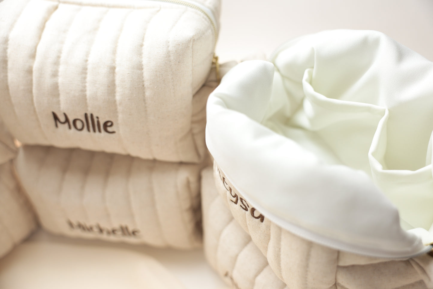 Personalized Embroidered Quilted Carry-all Bag - Handmade - Bridesmaid Gift