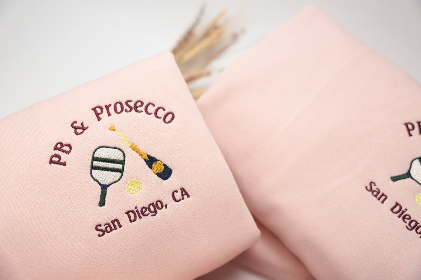 Pickleball and Prosecco Bachelorette Customizable Embroidered Sweatshirt and Comfort Colors TShirt