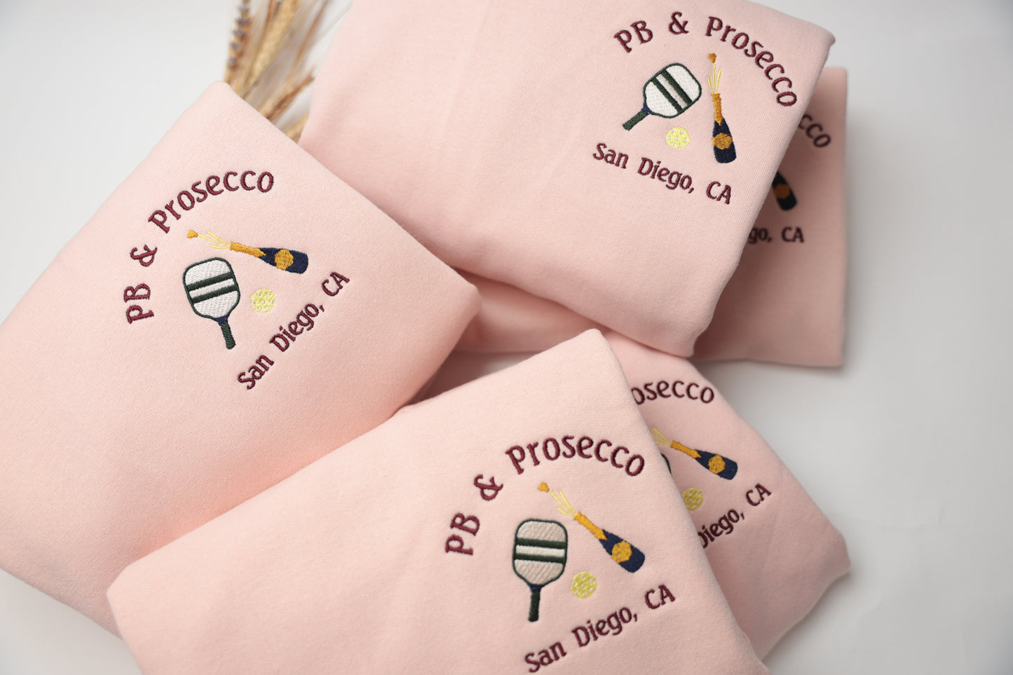 Pickleball and Prosecco Bachelorette Customizable Embroidered Sweatshirt and Comfort Colors TShirt