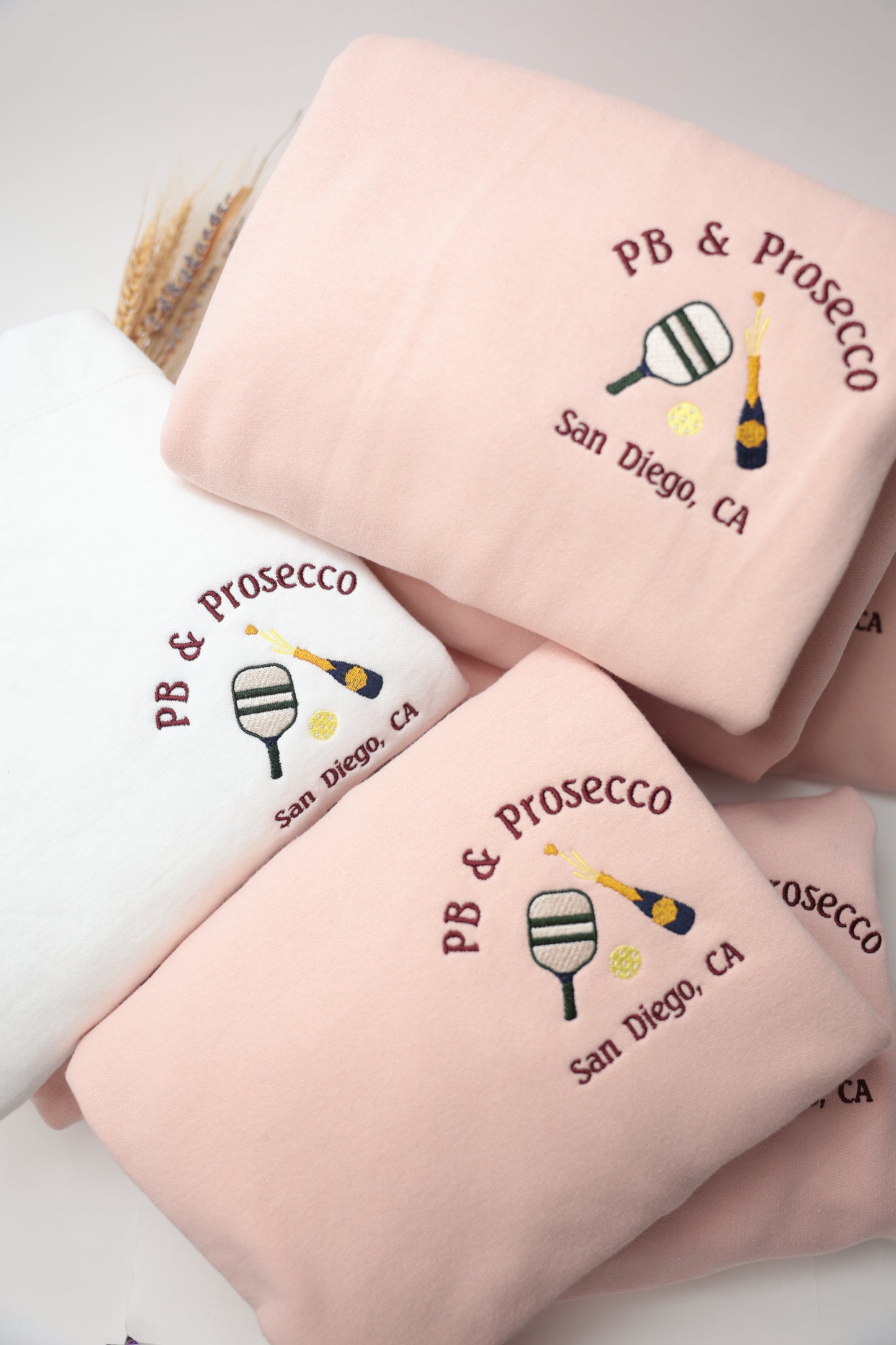 Pickleball and Prosecco Bachelorette Customizable Embroidered Sweatshirt and Comfort Colors TShirt