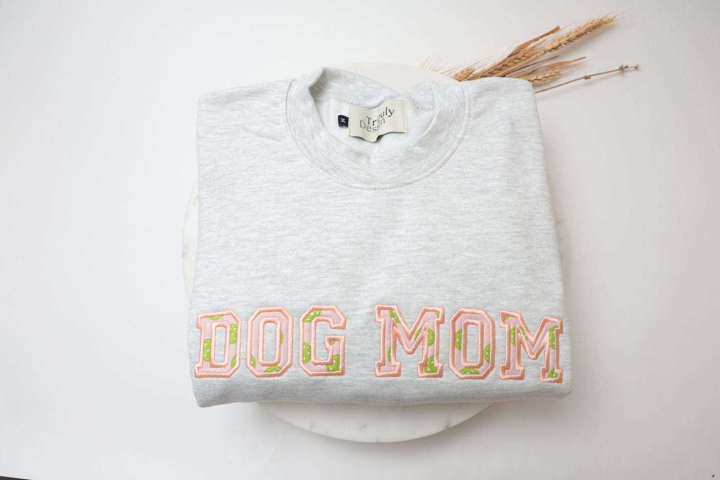 DOG MOM Pickleball Appliqué Sweatshirt | For Dog Lovers & Pickleball Players | Customizable