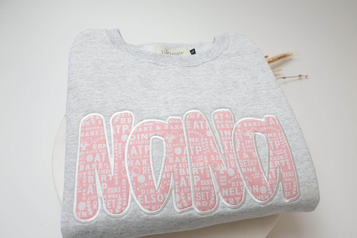 Pickleball | Nana Appliqué Sweatshirt – Embroidered Crewneck and Hoodie | Customizable