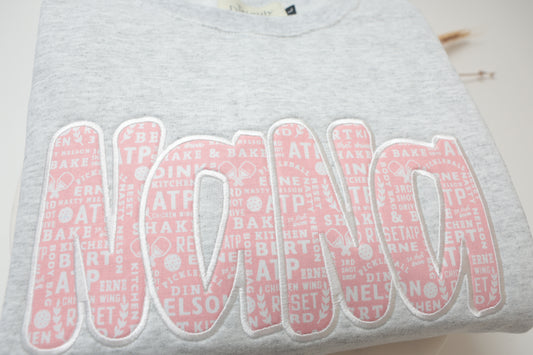 Pickleball | Nana Appliqué Sweatshirt – Embroidered Crewneck and Hoodie | Customizable