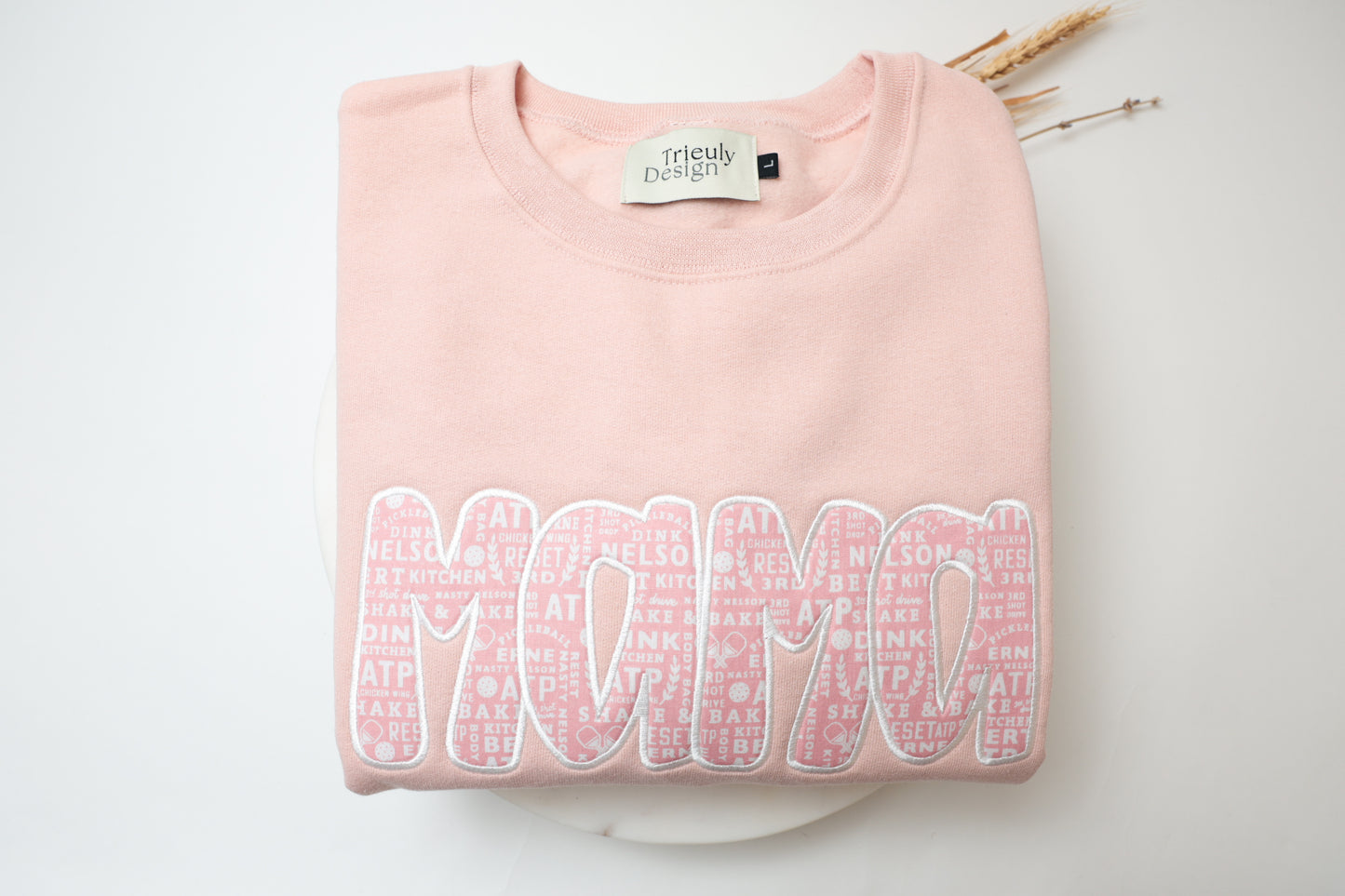 Pickleball | Mama Appliqué Sweatshirt – Embroidered Crewneck and Hoodie | Customizable