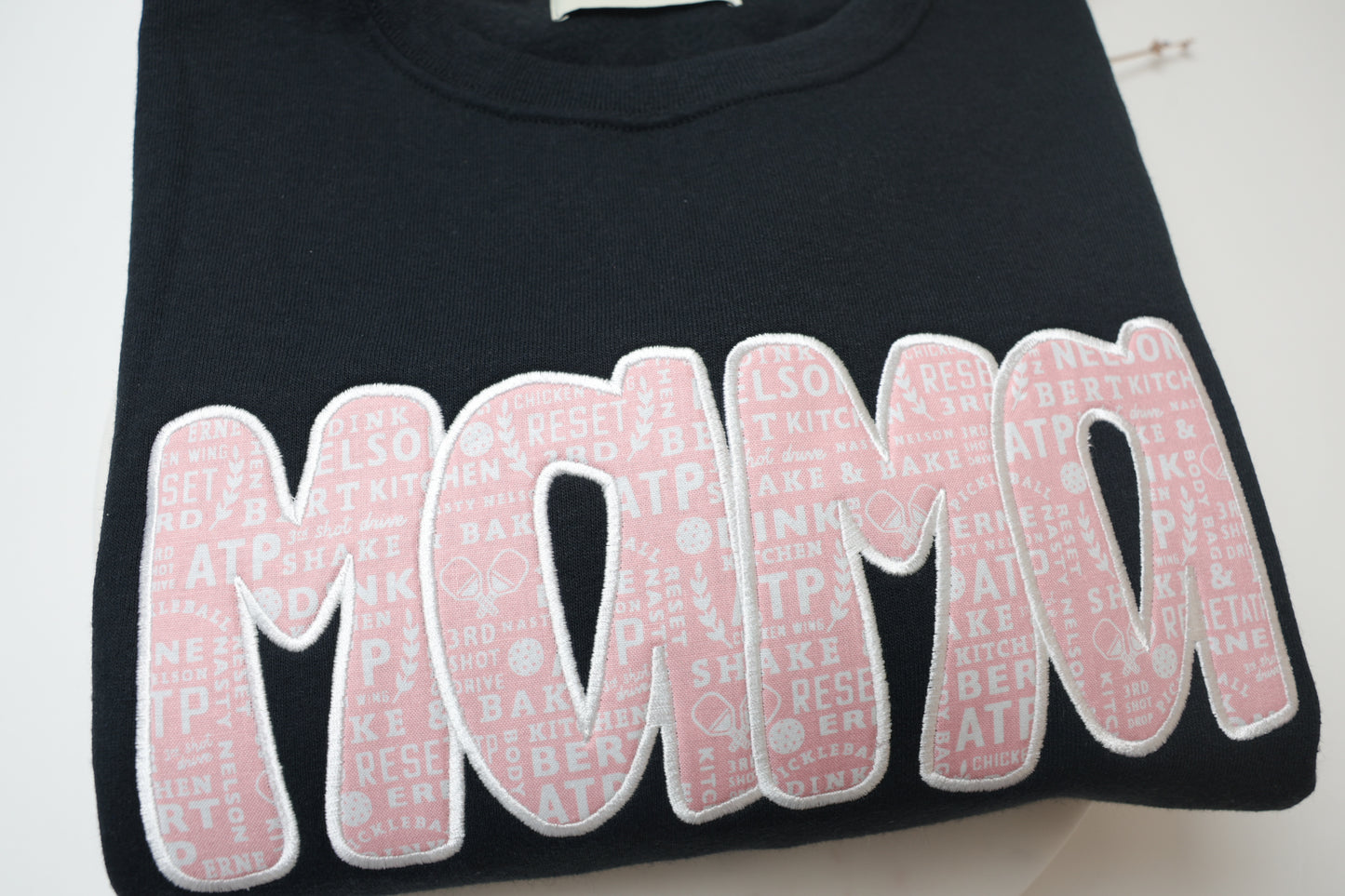 Pickleball | Mama Appliqué Sweatshirt – Embroidered Crewneck and Hoodie | Customizable