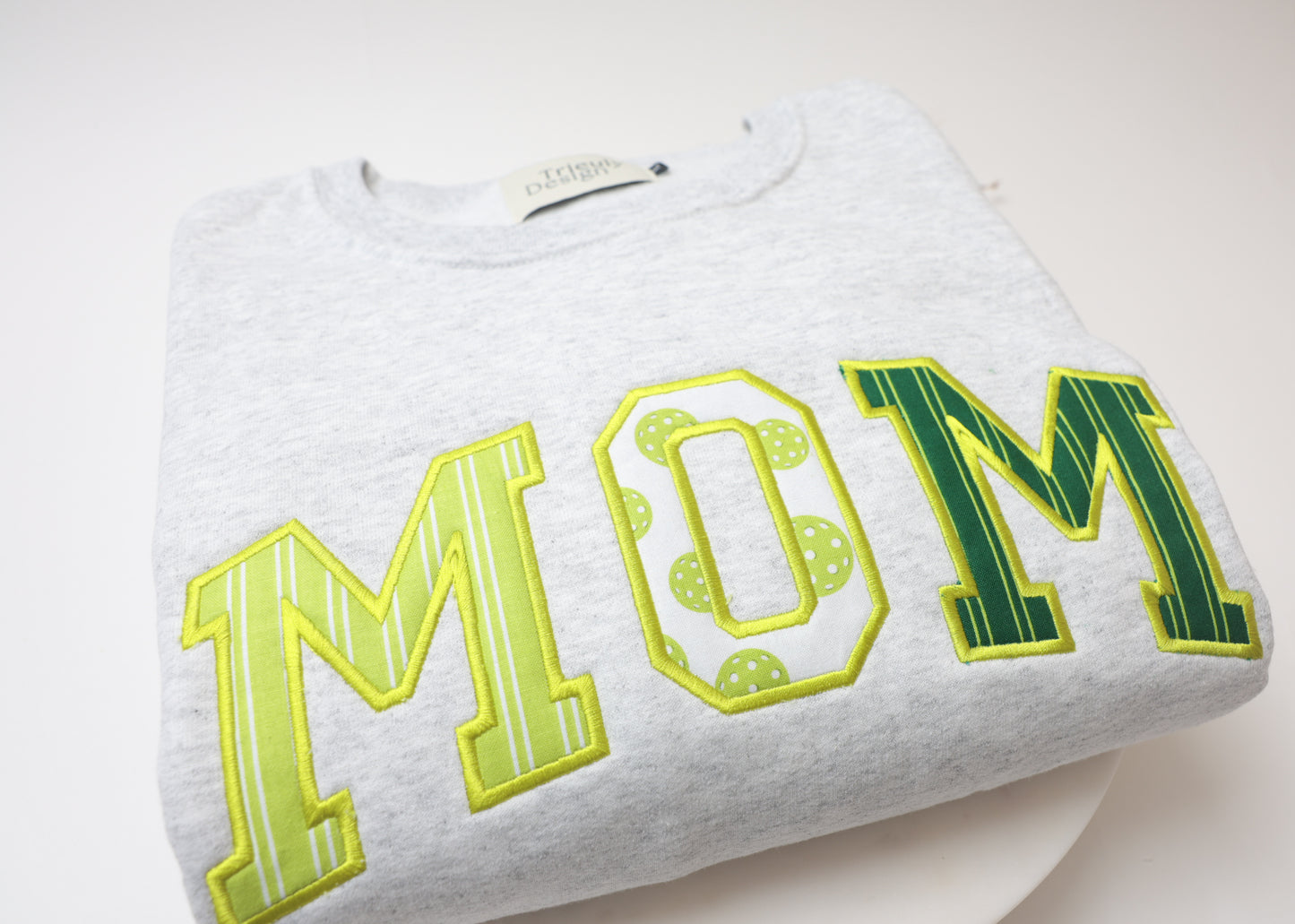 Pickleball | MOM Varsity Appliqué Sweatshirt – Embroidered Crewneck and Hoodie