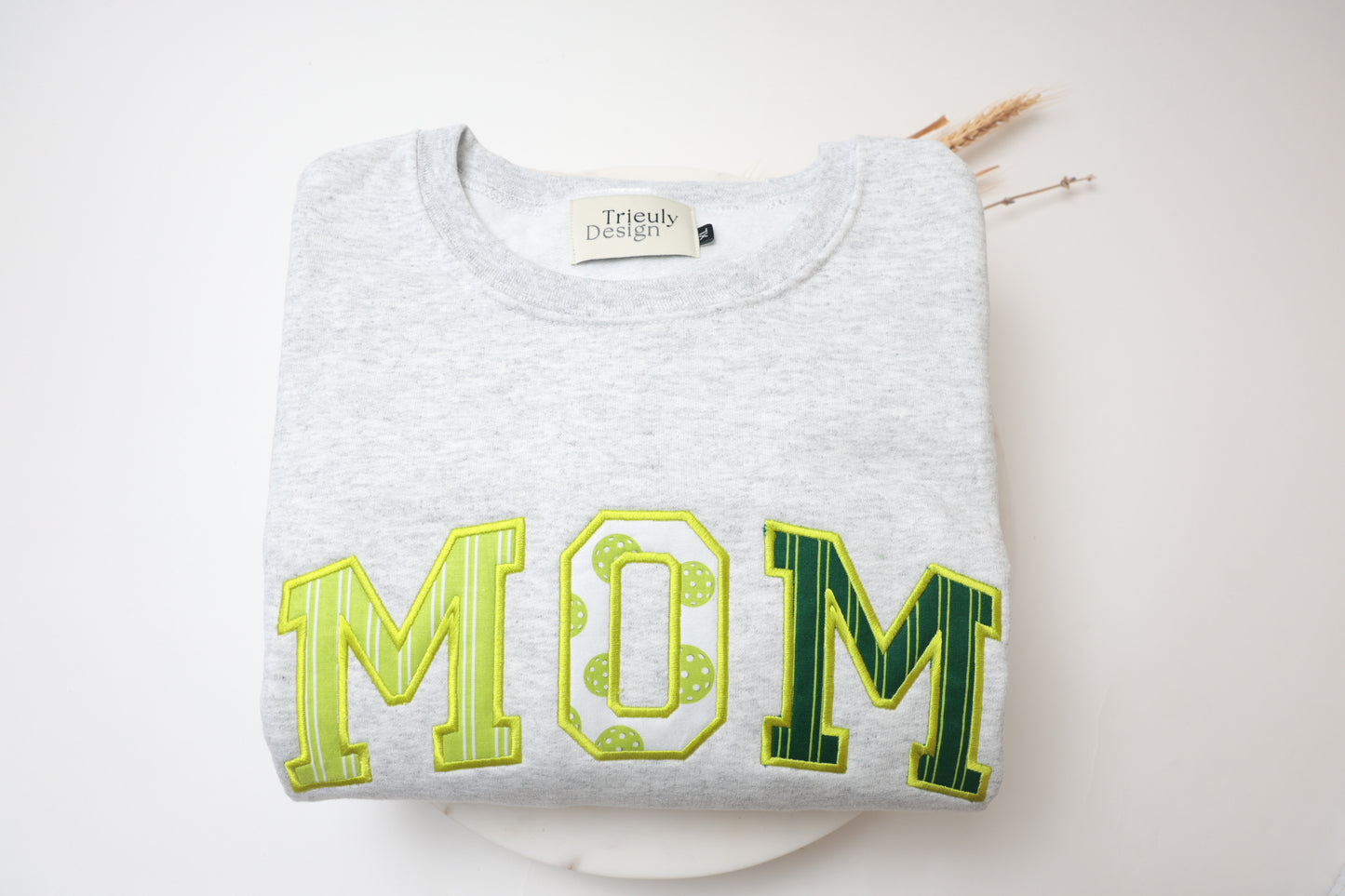 Pickleball | MOM Varsity Appliqué Sweatshirt – Embroidered Crewneck and Hoodie
