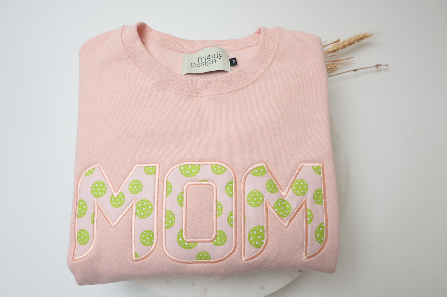 Pickleball | Mom Appliqué Sweatshirt – Embroidered Crewneck and Hoodie | Customizable