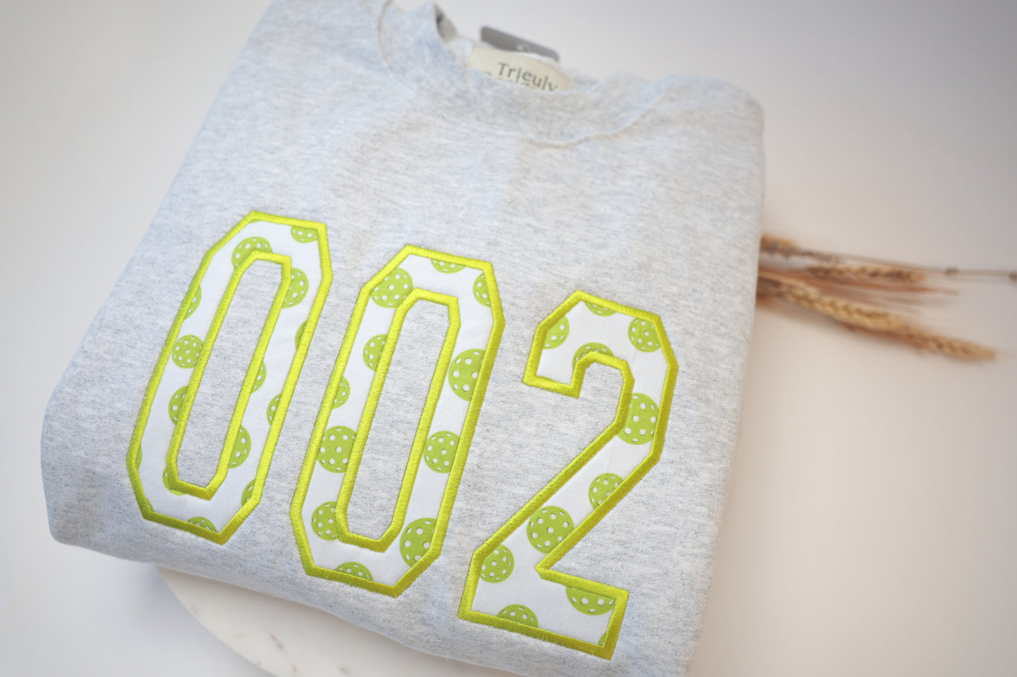 Pickleball | 002 Varsity Embroidered Appliqué Embroidered Sweatshirt and Hoodie | Customizable | Unisex