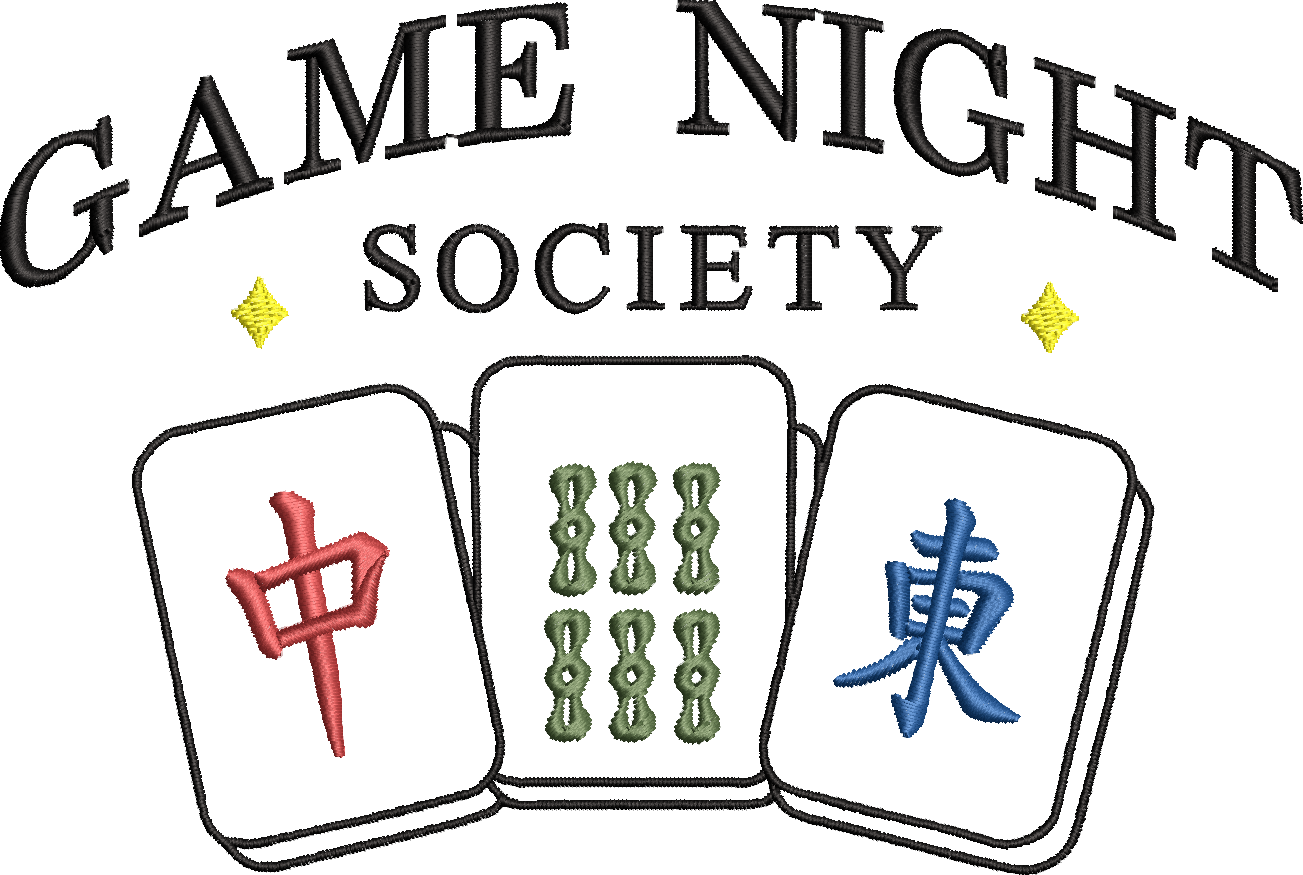 Mahjong | Game Night Society Embroidered Sweatshirt and Hoodie | Funny Mahjong Player Apparel | Mahjong Lover Gift