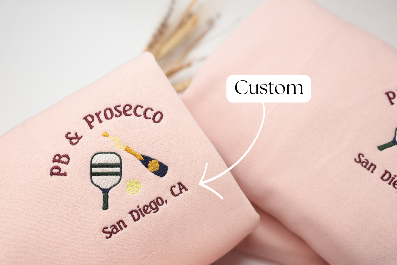 Pickleball and Prosecco Bachelorette Customizable Embroidered Sweatshirt and Comfort Colors TShirt