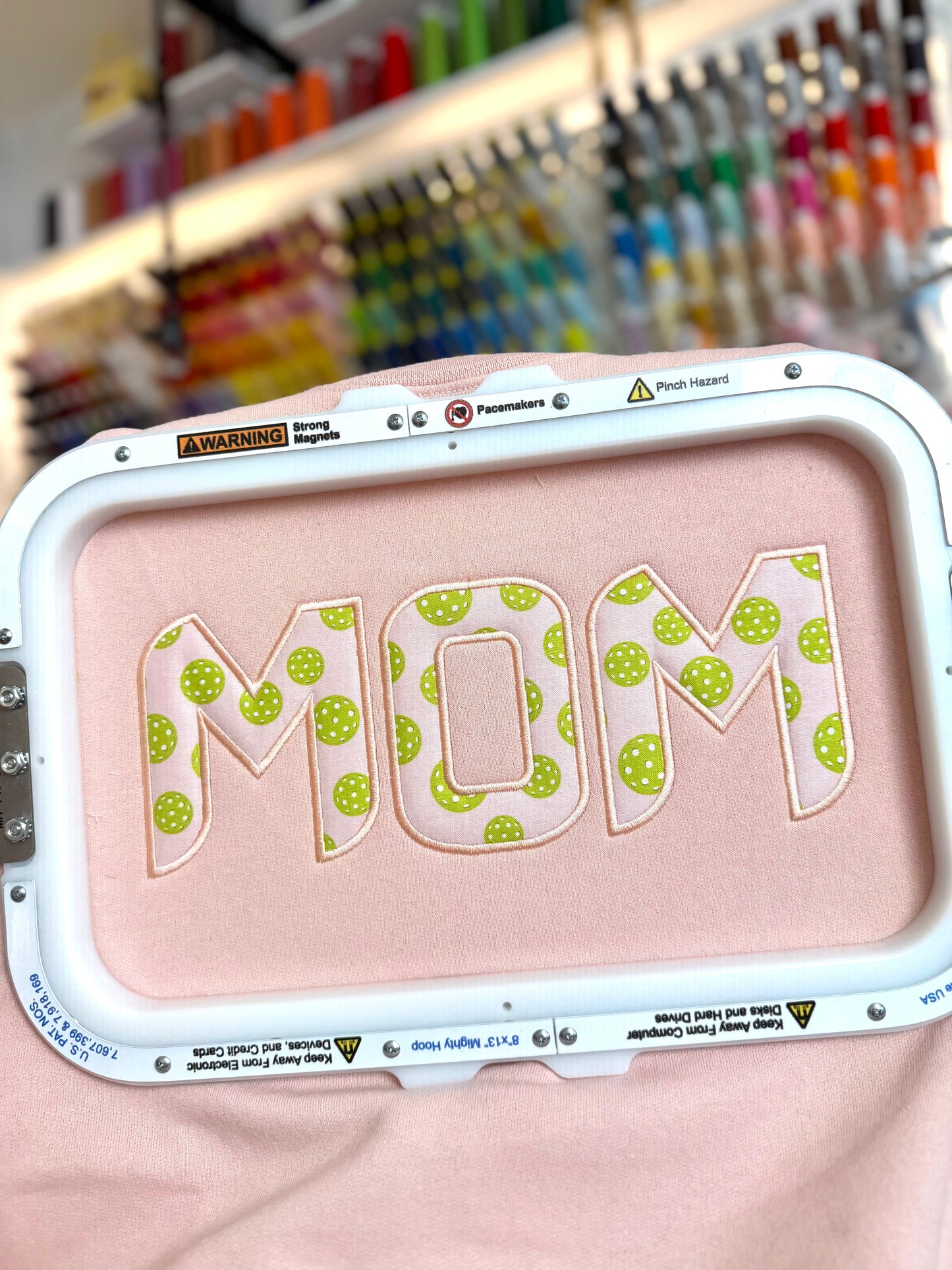 Pickleball | Mom Appliqué Sweatshirt – Embroidered Crewneck and Hoodie | Customizable