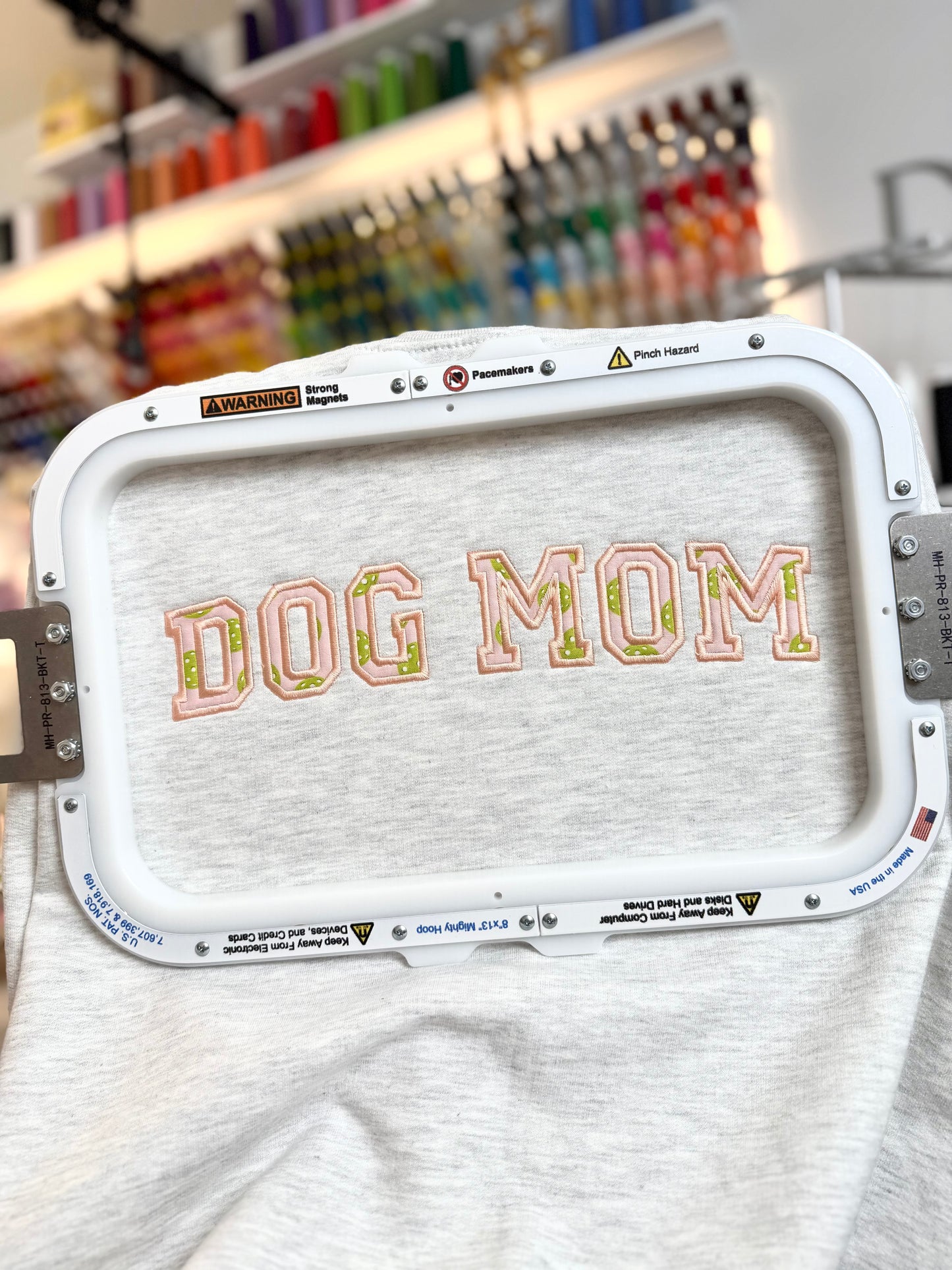 DOG MOM Pickleball Appliqué Sweatshirt | For Dog Lovers & Pickleball Players | Customizable