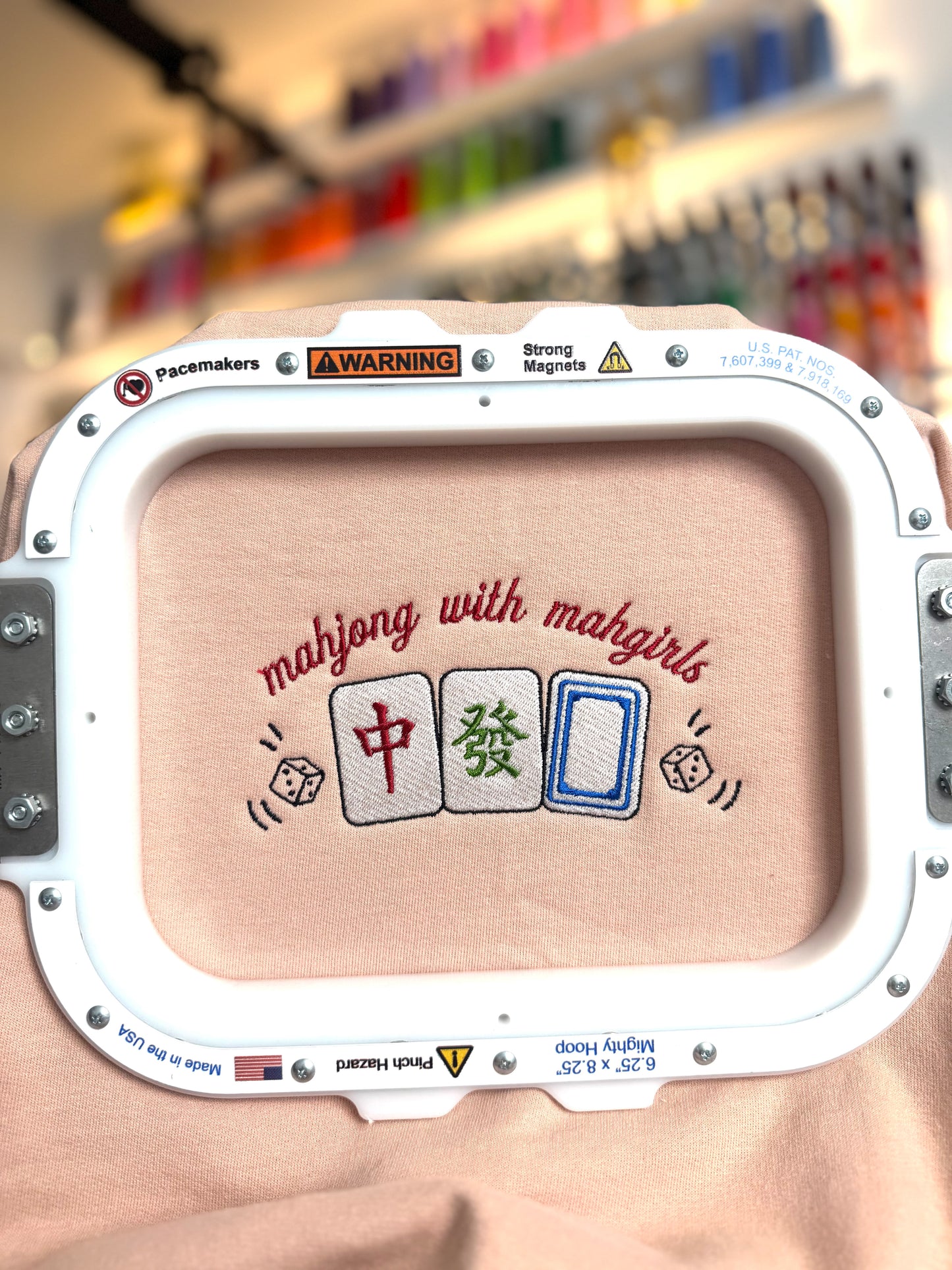 Mahjong with Mah Girls Embroidered Sweatshirt and Hoodie | Funny Mahjong Player Apparel | Mahjong Lover Gift