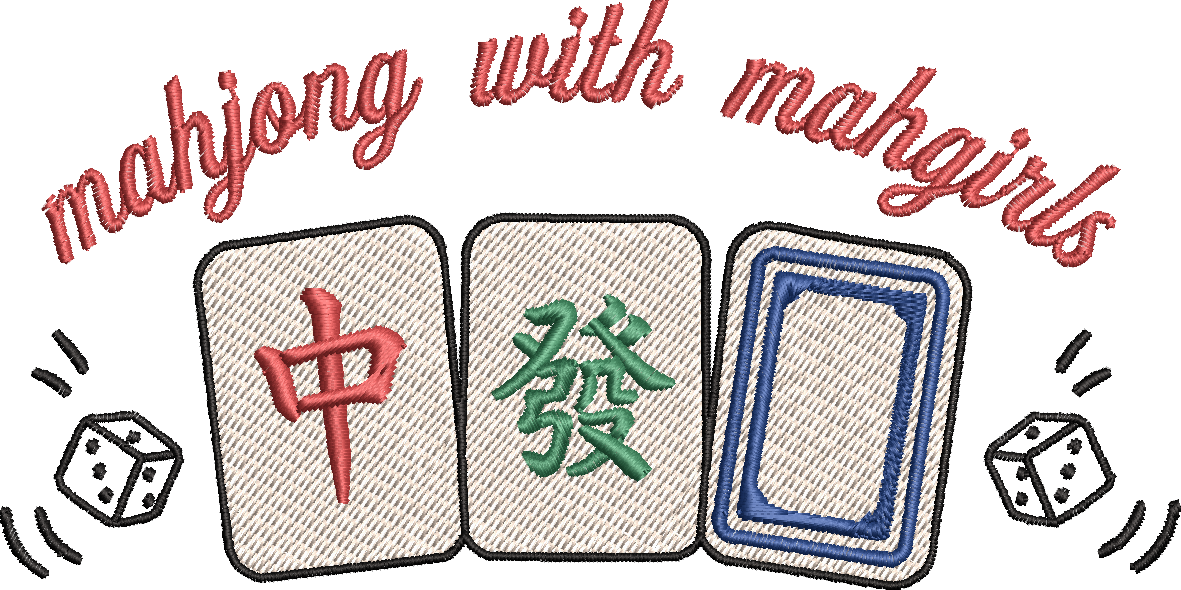 Mahjong with Mah Girls Embroidered Sweatshirt and Hoodie | Funny Mahjong Player Apparel | Mahjong Lover Gift